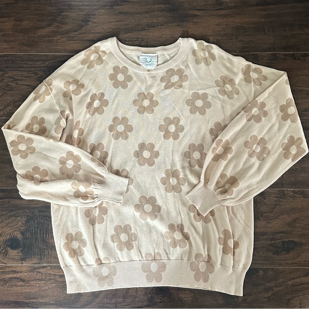 Fantastic Fawn flower sweater